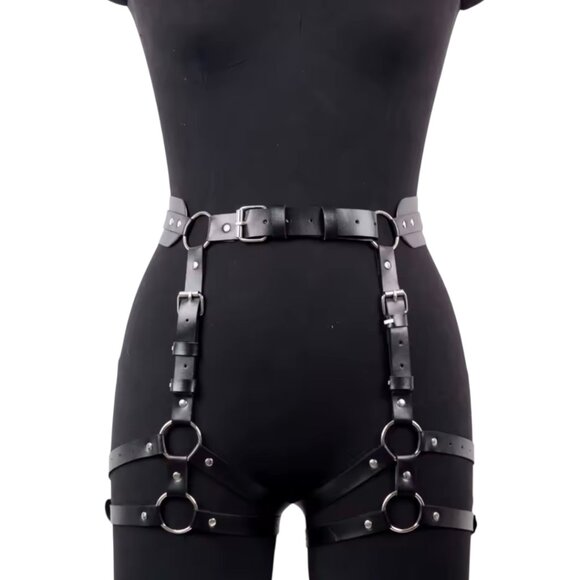 The Unbranded Brand Accessories - Women Black PU Leather Waist Garter Harness